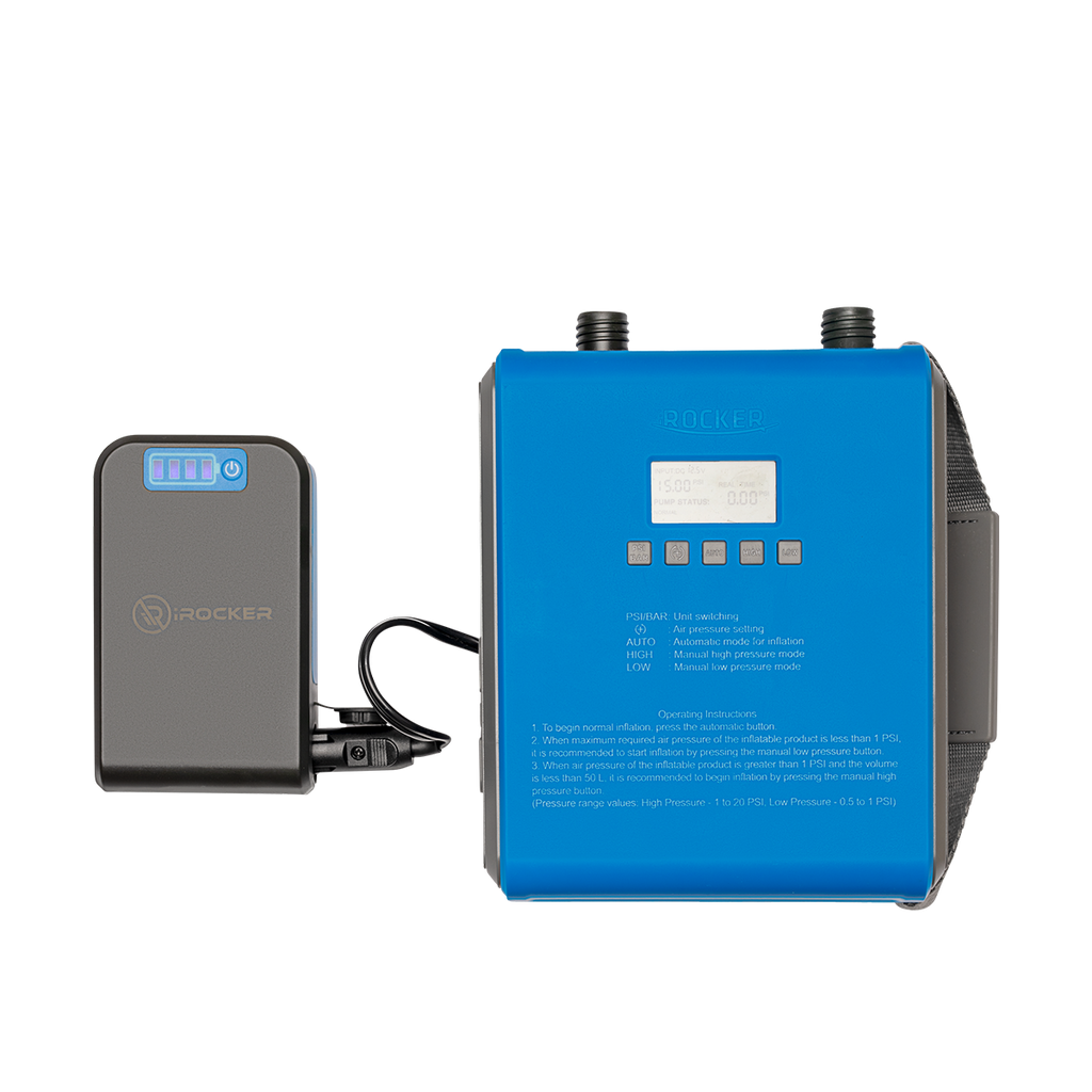 Portable battery connected to electric pump
