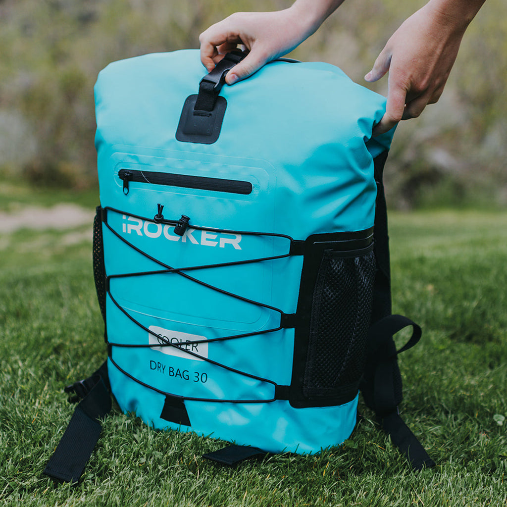 Backpack cooler on the ground