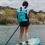 Backpack cooler on a persons back