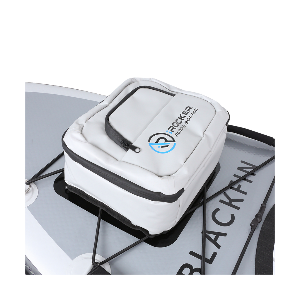 Deck Bag Cooler on front Bungee on paddle board